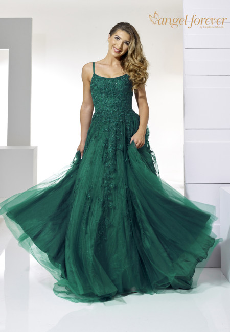 Angel Forever Emerald Green Tulle Ballgown